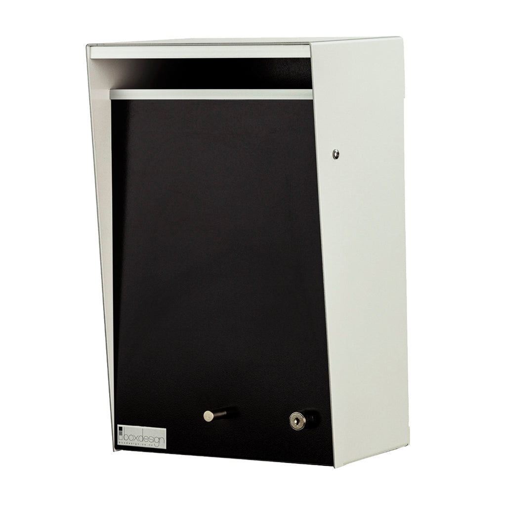 Box Design. Wall Mounted Letterbox - Silver Pearl casing